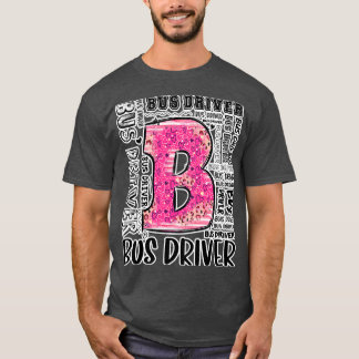 Camiseta Conductor de Autobús Leopard Typography 100