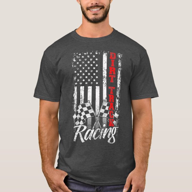Camiseta Conductor de bicicleta de Carreras Dirt Track con  (Anverso)