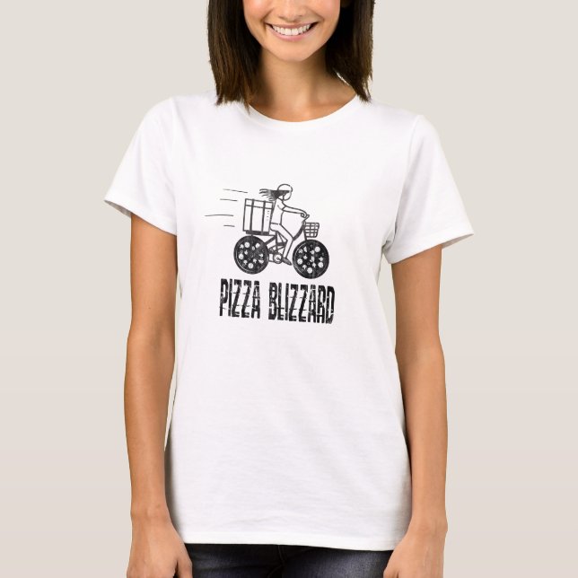 Camiseta Conductor de Blizzard Bike Courier Pizza (Anverso)