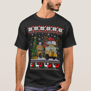 Camiseta Conductor de bus escolar reno Santa Hat Ugly Chris