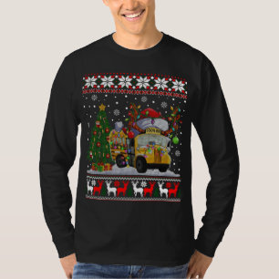 Camiseta Conductor de bus escolar reno Santa Hat Ugly Chris