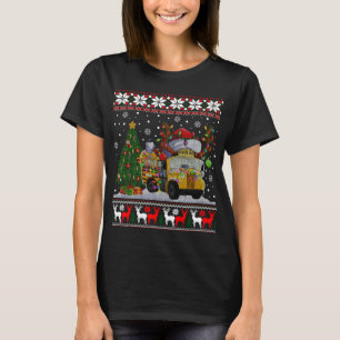 Camiseta Conductor de bus escolar reno Santa Hat Ugly Chris