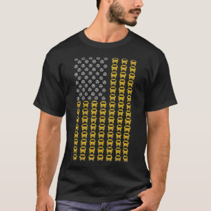 Camiseta Conductor de bus patriótico de escuela con bandera