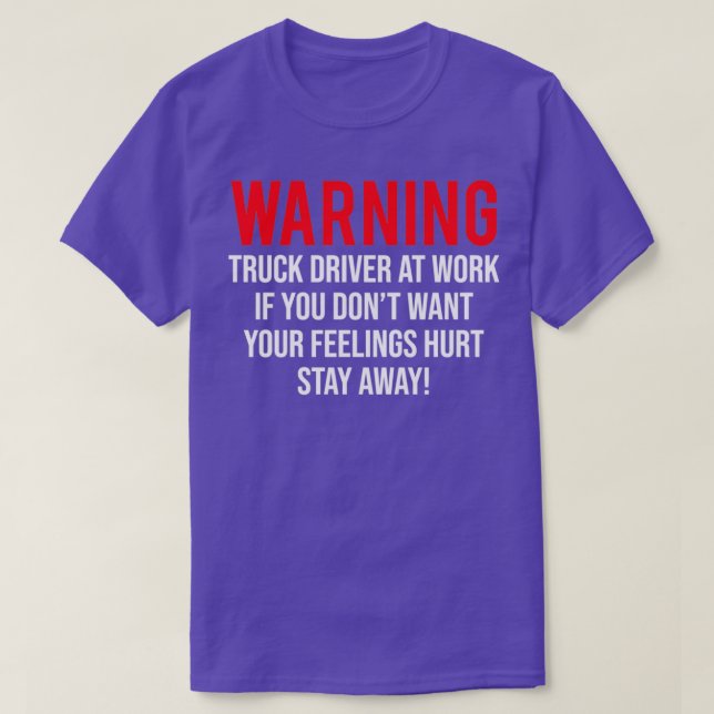 Camiseta Conductor De Camión De Advertencia En El Trabajo G (Diseño del anverso)