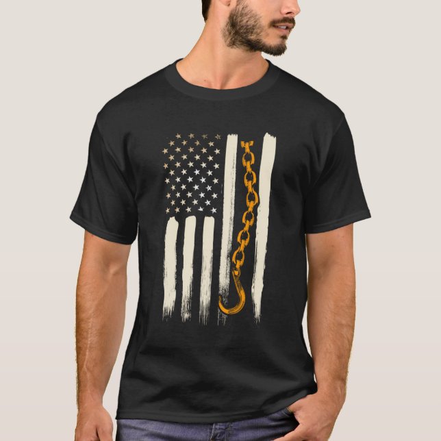 Camiseta Conductor de camión de remolque regalos bandera es (Anverso)