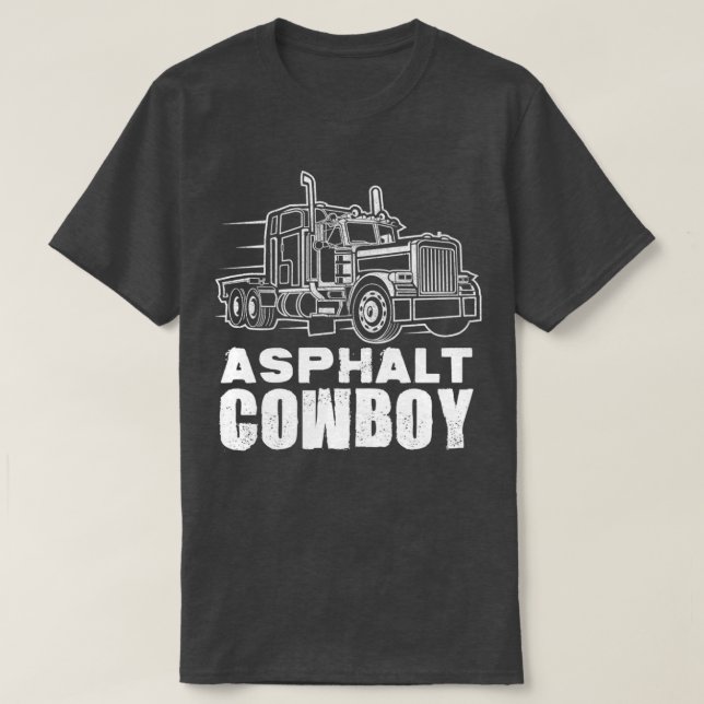 Camiseta Conductor de Camión de Vaquero Asphalt (Diseño del anverso)