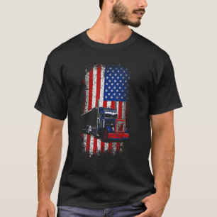 Camiseta Conductor De Camión Estadounidense 4 De Julio