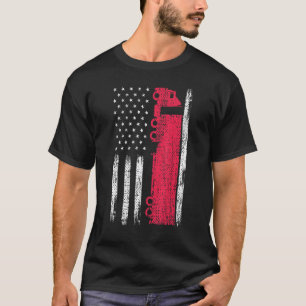 Camiseta Conductor de Camión Semirremolque con Bandera Amer