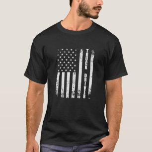 Camiseta Conductor de camiones Bandera Estadounidense Semi-