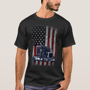 Camiseta Conductor de camiones Camionero Bandera Americana