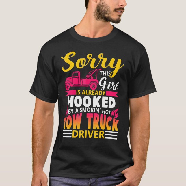Camiseta Conductor de camiones de remolque Esposa Girlfrien (Anverso)