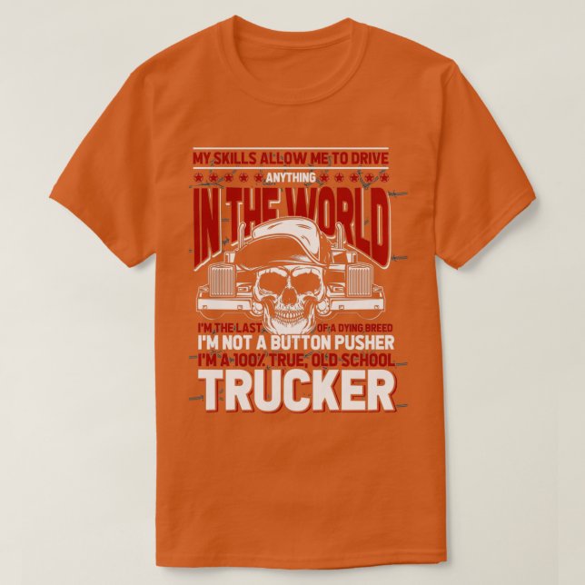 Camiseta Conductor de camiones Escuela Antigua (Diseño del anverso)