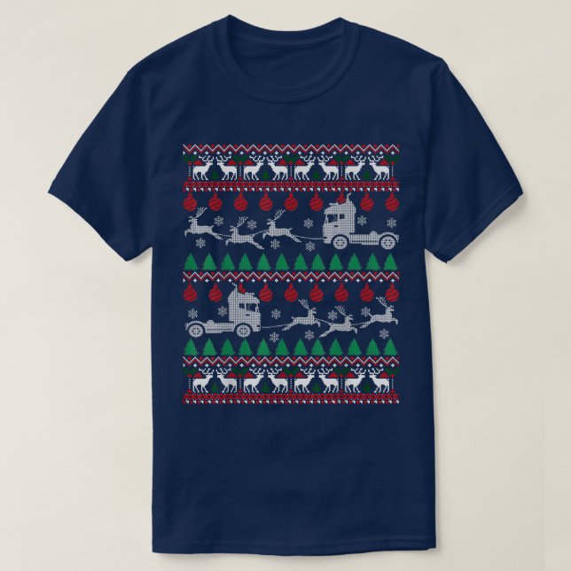 Camiseta Conductor de camiones Navidades feos camionero sué (Diseño del anverso)