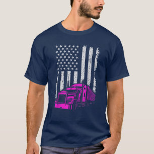 Camiseta Conductor de camiones Semi Bandera Americana 18 Ca