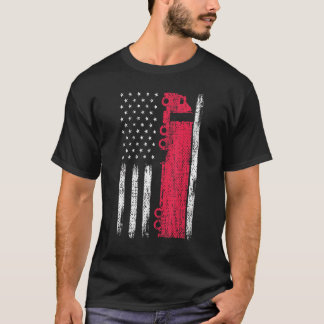 Camiseta Conductor de camiones Semi Bandera Americana 18 Wh