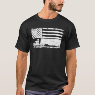 Camiseta Conductor de camiones Semi Bandera Estadounidense 