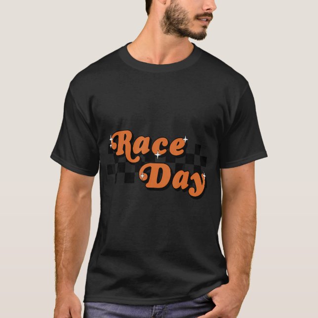 Camiseta Conductor de Carreras de bandera de Race Day Check (Anverso)