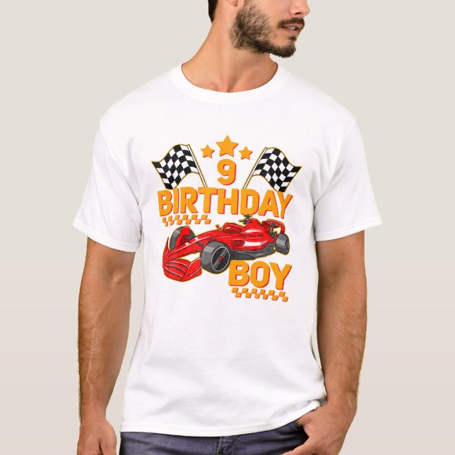 Camiseta Conductor de coches de carreras Birday Boy Race (Anverso)