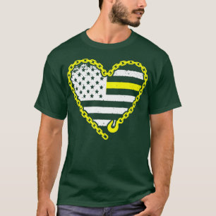 Camiseta Conductor de grúa trabaja delgada línea amarilla g