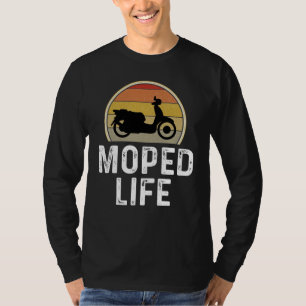Camiseta Conductor de Scooter Moped Vida en Moped Retro Vi