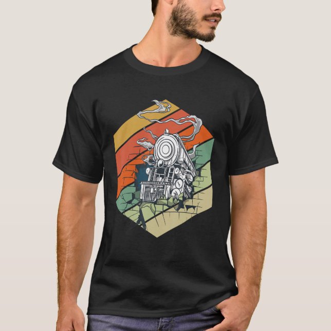 Camiseta Conductor de trenes Ferroviarios Locomotora de vap (Anverso)