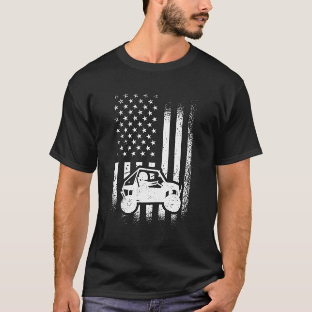 Camiseta Conductor De Utv Bandera Estadounidense Utv Sxs La (Anverso)