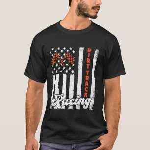 Camiseta Conductor Racer American Flag Dirt Track Carreras 