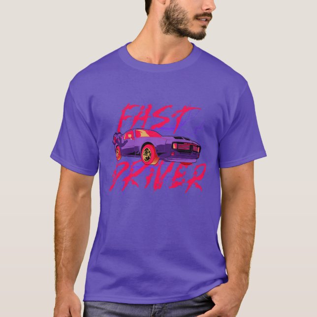 Camiseta CONDUCTOR RÁPIDO - morado (Anverso)