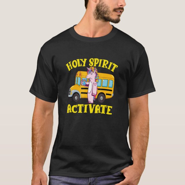 Camiseta Conductor unicornio de autobús escolar de Holy Spi (Anverso)