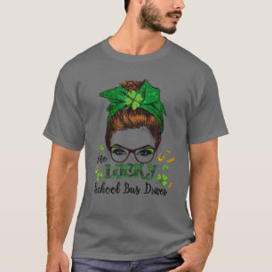 Camiseta Conductora de autobús escolar St Patricks Day Luck