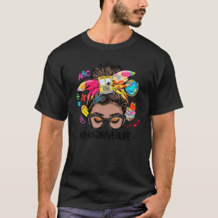 Camiseta Conductora De Autobús, Vida Desordenada, Bun Black
