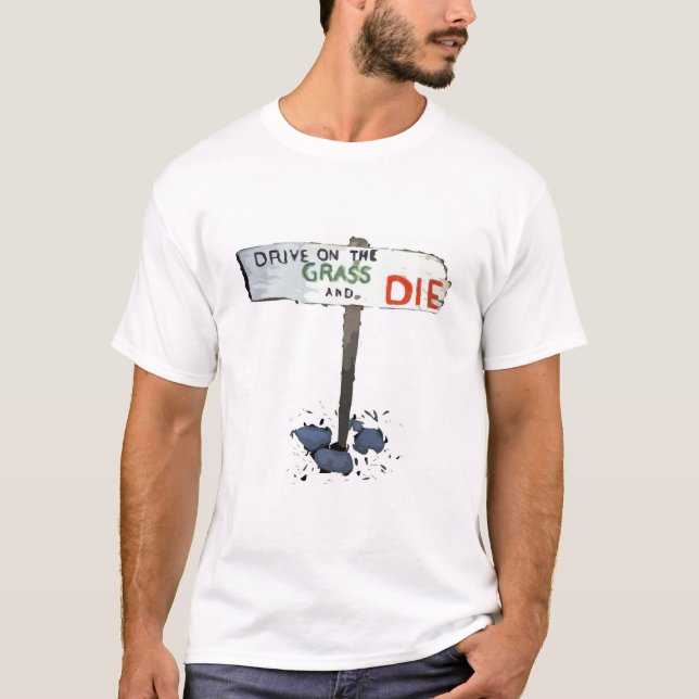 Camiseta Conduzca con hawaiana y muera (Anverso)