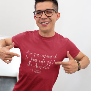 Camiseta Conectado a Jesús WiFi pero religioso negro