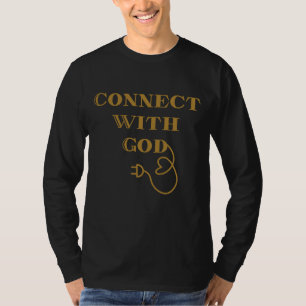 Camiseta Conectar con Dios Cita Bíblica Hombres Larga Manga