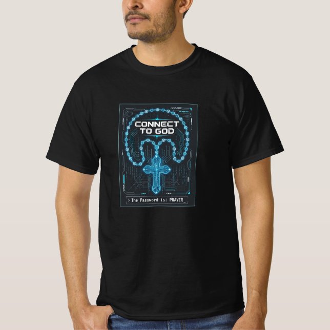 Camiseta Conectar con Dios Cristiano Conservador (Anverso)