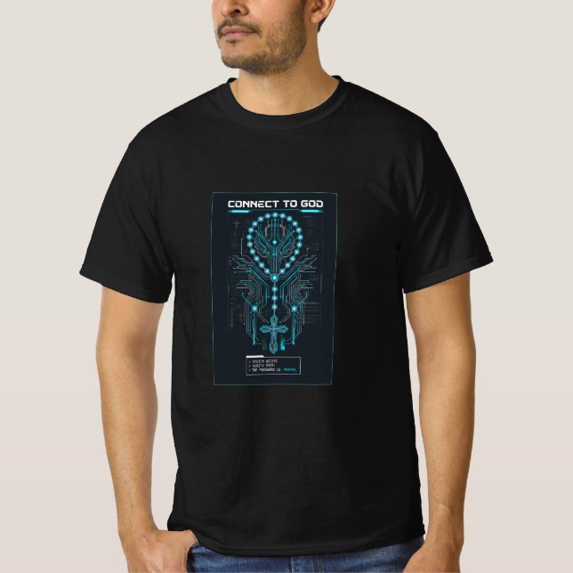 Camiseta Conectar con Dios Cristiano Conservador (Anverso)