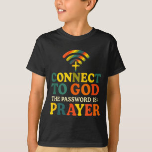 Camiseta Conectar con Dios - Oración de fe religiosa cristi