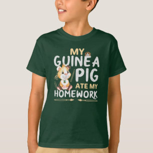 Camiseta Conejillo de Indias Adorable Se Comió Mi Tarea