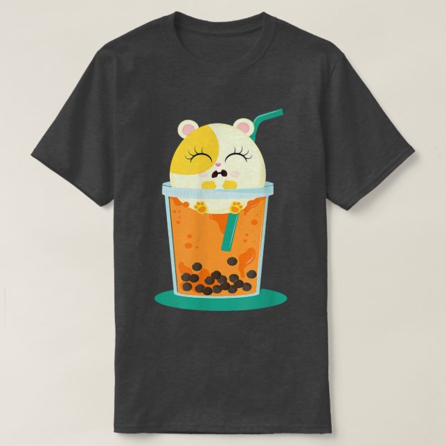 Camiseta conejillo de Indias Love Bubble Tea cavy Anime Tee (Diseño del anverso)
