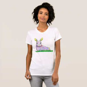 Camiseta conejita de bonito con patrón de diversió