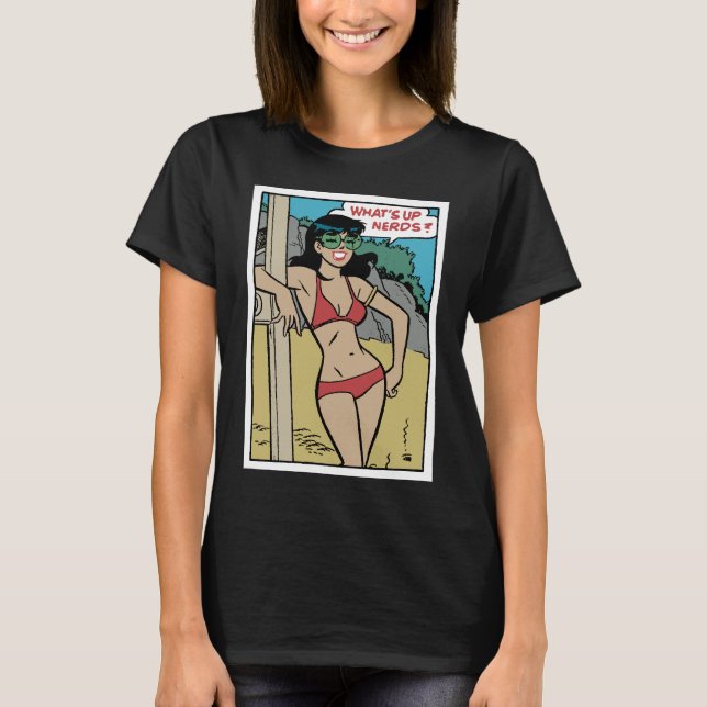 Camiseta Conejita de Playa Bronceada • ¿Qué pasa, Nerds?  (Anverso)