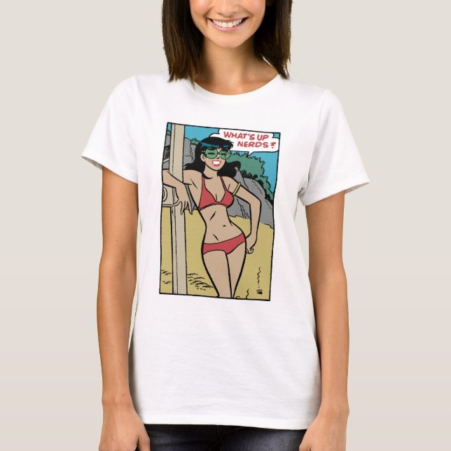 Camiseta Conejita de Playa Bronceada • ¿Qué pasa, Nerds?  (Anverso)