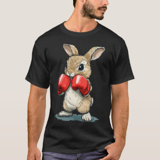Camiseta Conejito Adorable Con Guantes De Boxeo Para Divers