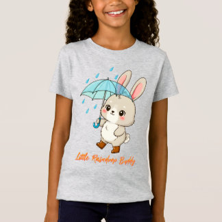 Camiseta Conejito Adorable con Paraguas Kawaii