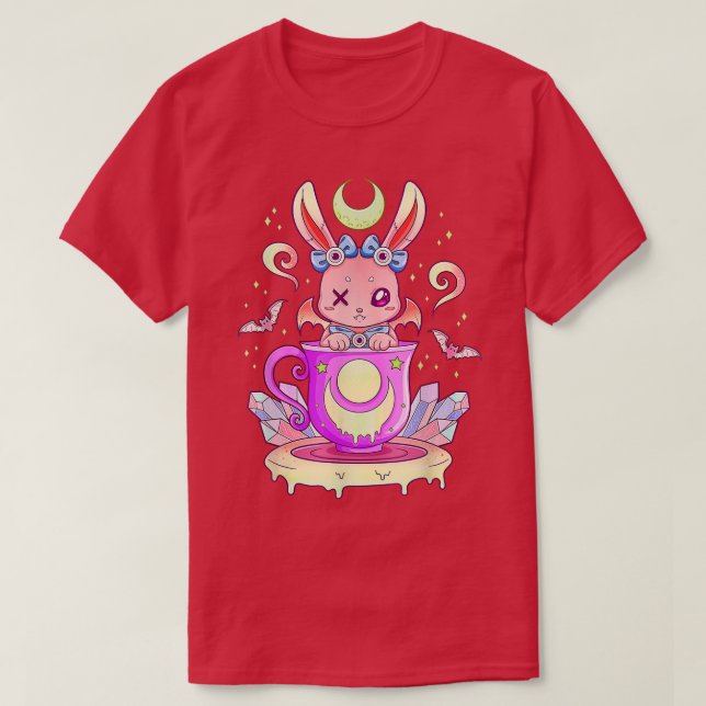 Camiseta Conejito Asombroso En Teacup Kawaii Pastel Gótico  (Diseño del anverso)