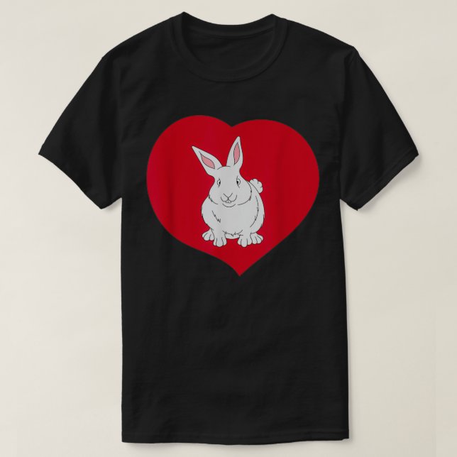 Camiseta Conejito blanco amor corazón lindo té (Diseño del anverso)
