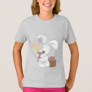 Camiseta conejito bonito y lujoso con una tarjeta de San Va