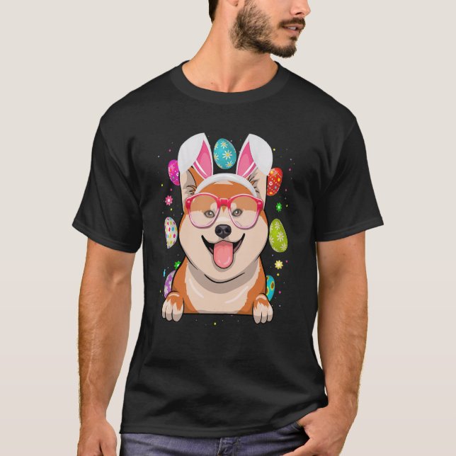 Camiseta Conejito chiita chiba inu perro cara a pascua de P (Anverso)