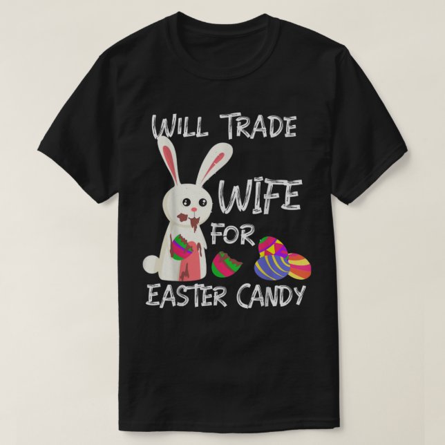 Camiseta Conejito Comer Huevos De Chocolate Comerciará A Mu (Diseño del anverso)