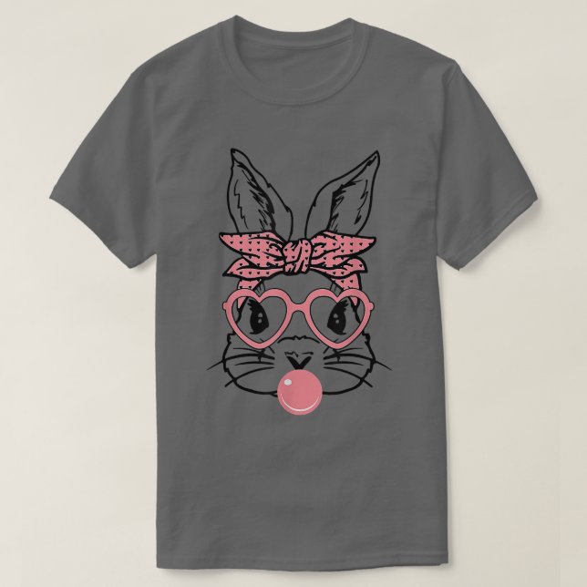 Camiseta Conejito Con Gafas De Corazón De Bandana Bubblegum (Diseño del anverso)